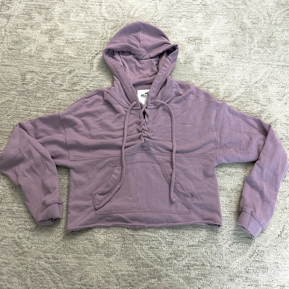 HOLLISTER purple tie front hoodie
